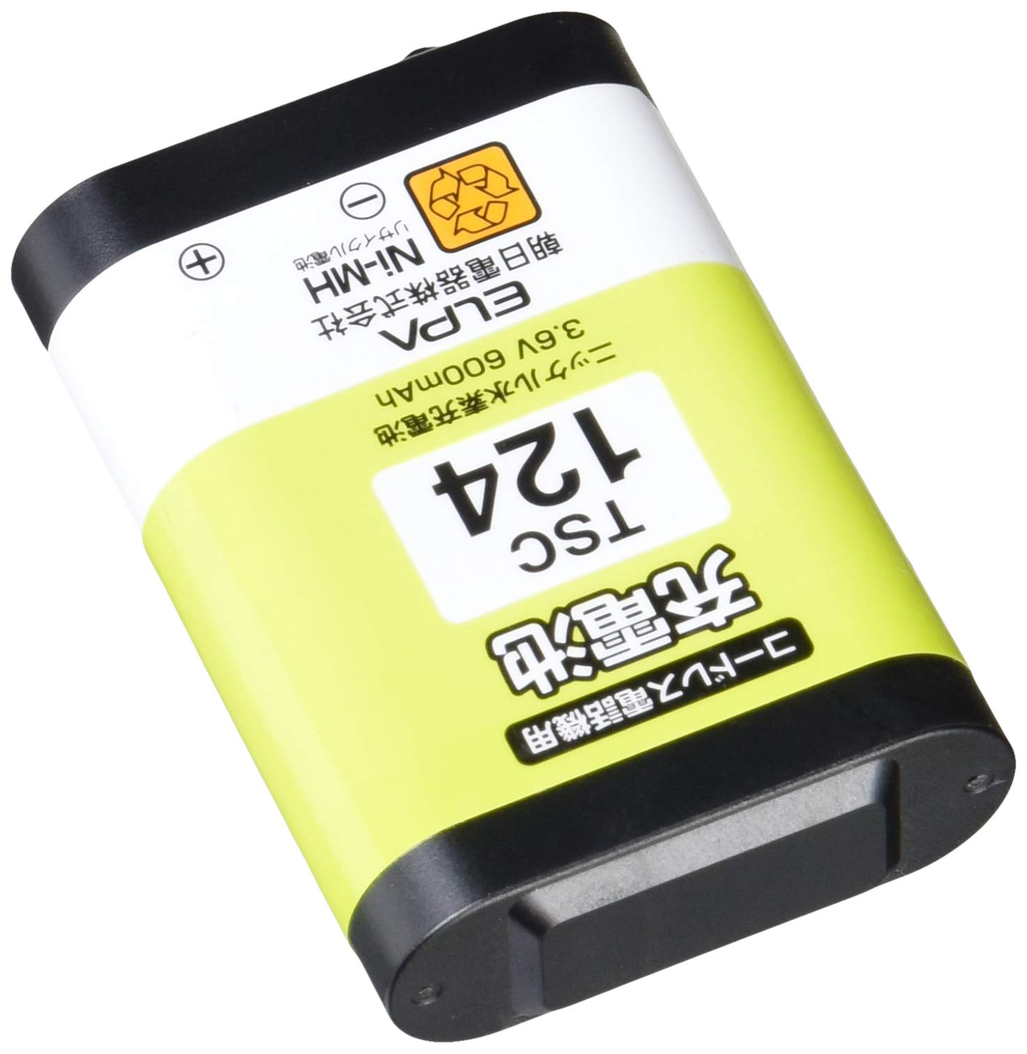 ELPA TSC-124 Rechargeable Battery for Phones, Panasonic and Other Equivalent Products, Battery Pack, 3.6 V, 600 mAh, NiMH Rechargeable Battery