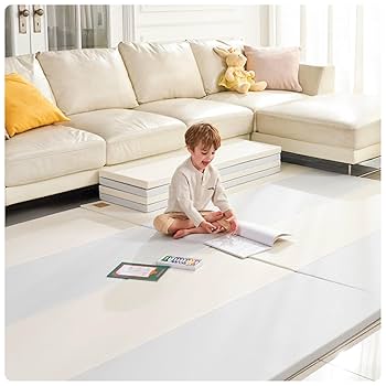 JJ プレイマット Amazon.co.jp: 灰色 白 プレイマット 快適な手触り ベビーマット