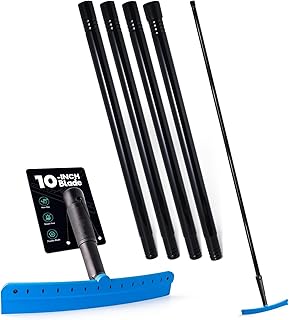 FOSHIO Fensterabzieher 10.3 INCH TPU-Lippe Profi Abzieher Dusche Wasserschieber Bodenabzieher mit Stiel 4-teiligem Griff 160cm Duschabzieher Boden geeignet für alle Oberflächen, Abzieher Dusche Böden