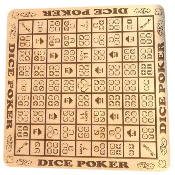 Dice Poker Board Game 2 Players or Teams of Players Made in Canada
