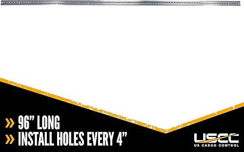 Miniatura 7 de US Cargo Control Riel L de aluminio con brida de 96 pulgadas con accesorios de montaje, perfecto para asegurar motocicletas, cuatrimotos, tractores