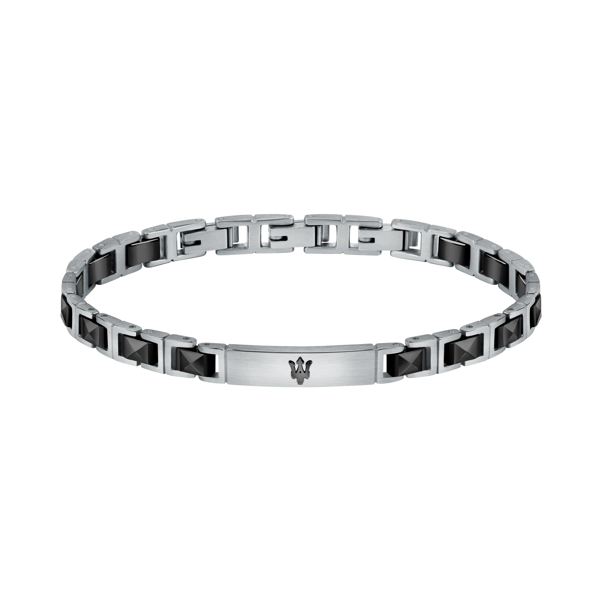 Maserati Jewels Bracciale Uomo, 22 cm, in Acciaio, Ceramica, PVD - JM420ATI06