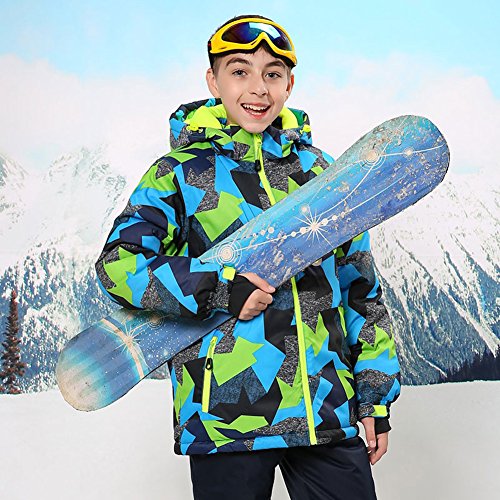 HOTIAN Boys' Waterproof Windproof Ski Jacket and Pants Set