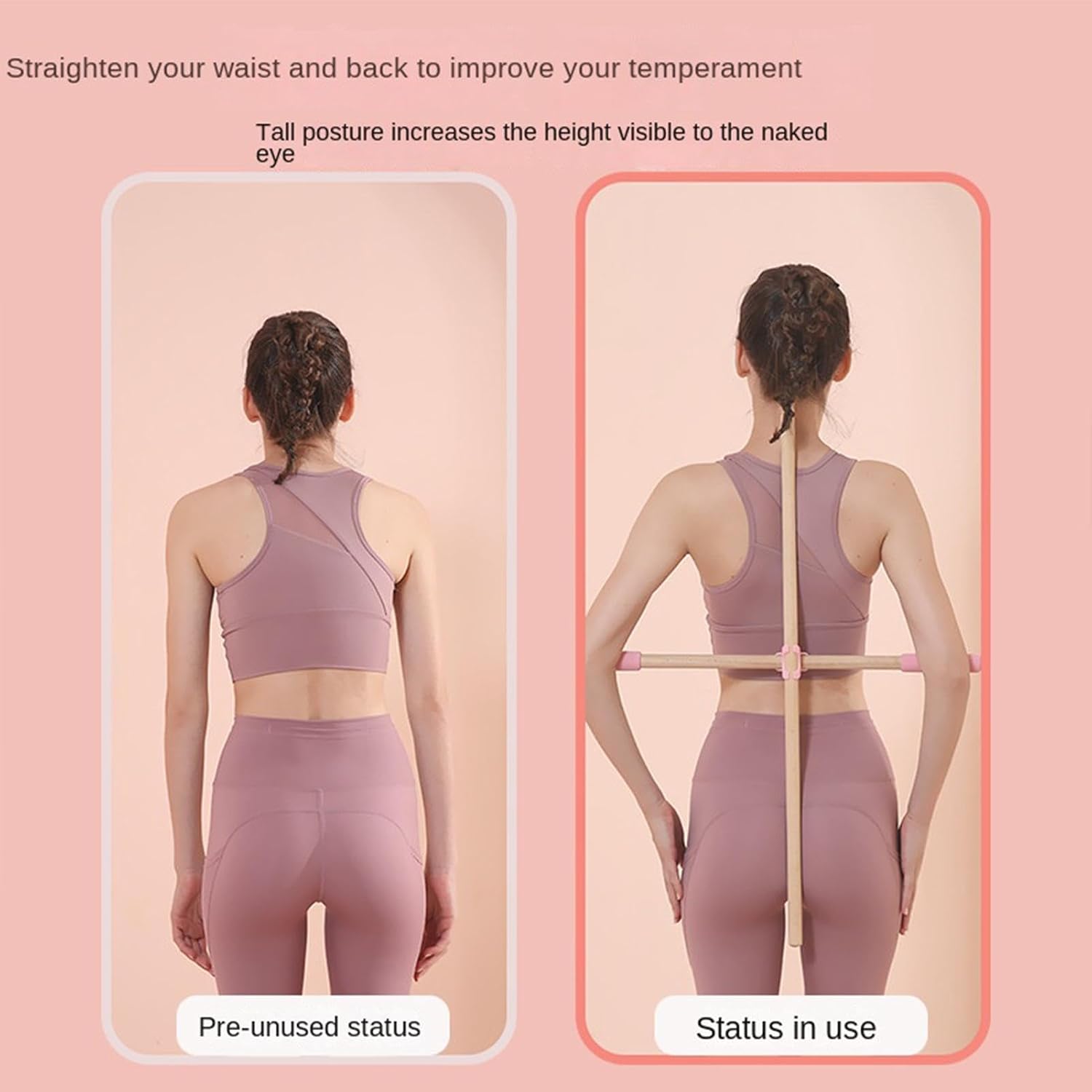 Stretching Stick, Pilates Workout Bar - Neck Hump Corrector Pole | for Athletes Beginners Professionals Bedroom Home Office Gym Studio