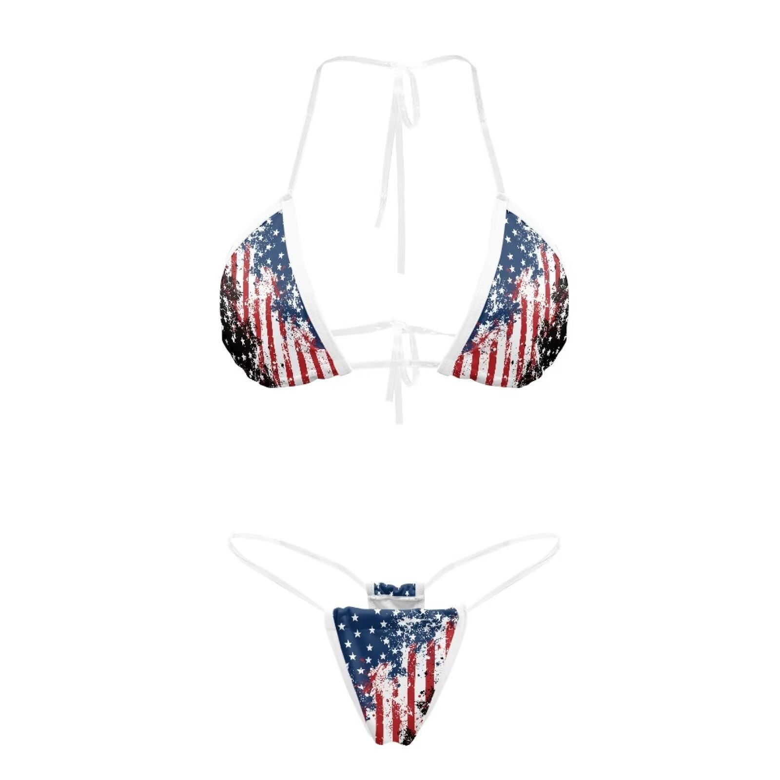 YEXIATODO Triangle Bikini Full Coverage Swimsuits for Women Sexy Kont Front Push Up Cheeky High Leg Cut American Swimsuit for Girls Summer,Beach & Pool,Honeymoon,Cruise,L