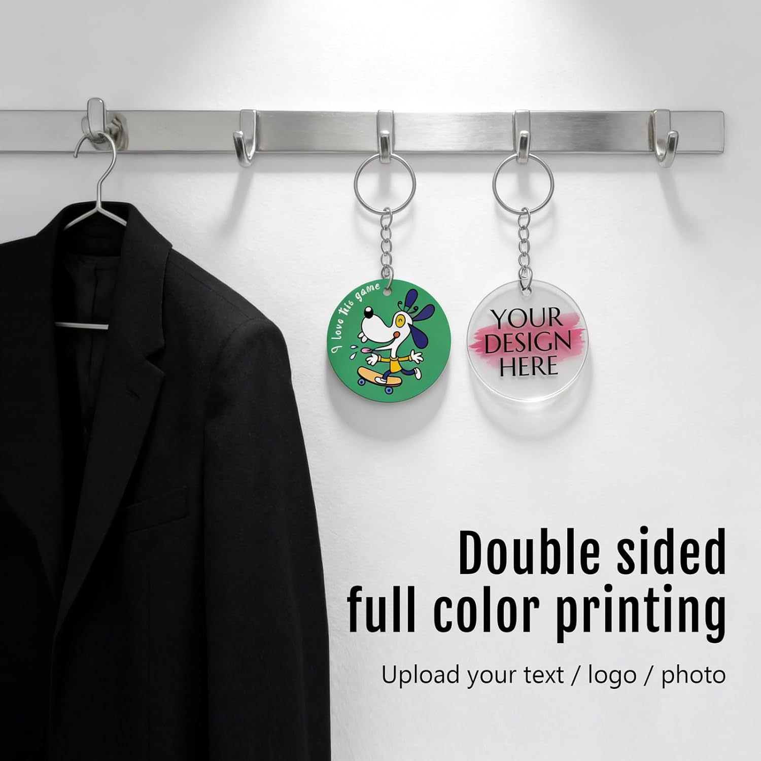 20 Custom Acrylic Keychains with Double-Sided Printing of Your Photos or Text. Personalized Key Tags for Gifts. - Image 4