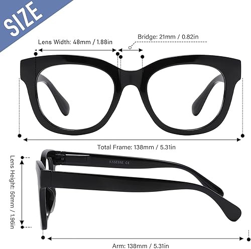 Miniatura 5 de Gafas de lectura para mujeres y hombres con montura cuadrada ovalada con bisagra de resorte, anti UV y antideslumbramiento