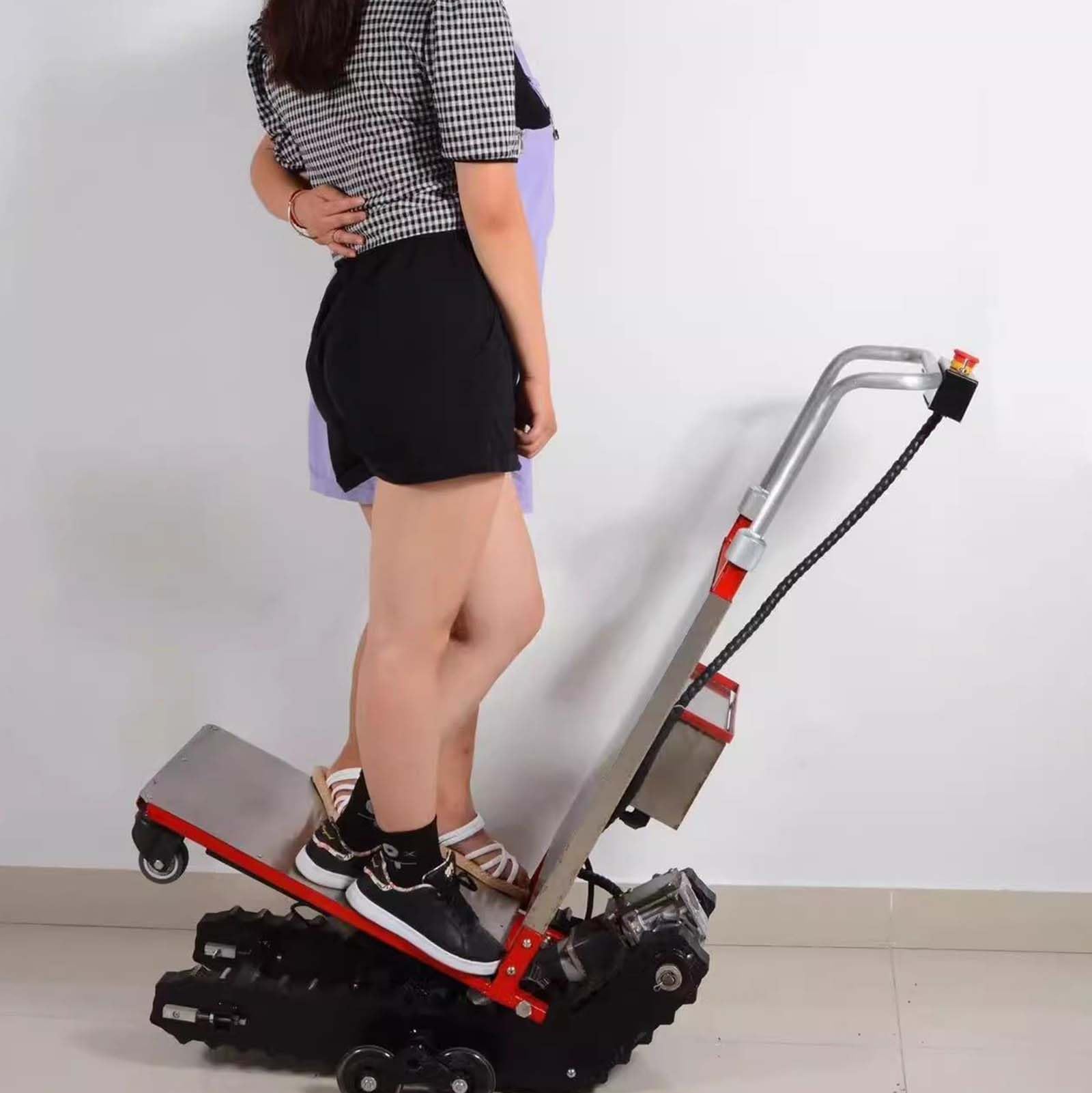 Carrello elettrico montascale per scale Heavy Duty cingolato portatile per mobili mobili e logistica Carrello elettrico pieghevole per arrampicata su scale per il trasporto del magazzino