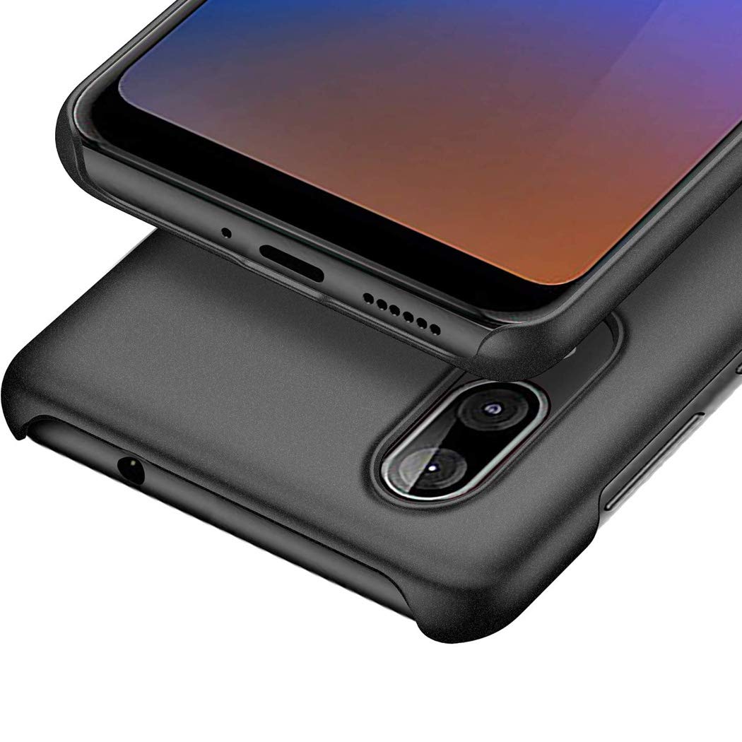 Motorola Moto E6 Plus - Custodia rigida ultra sottile per Moto E6 Plus da 6, 1 - Cover gommata opaca per Moto E6 Plus (nero