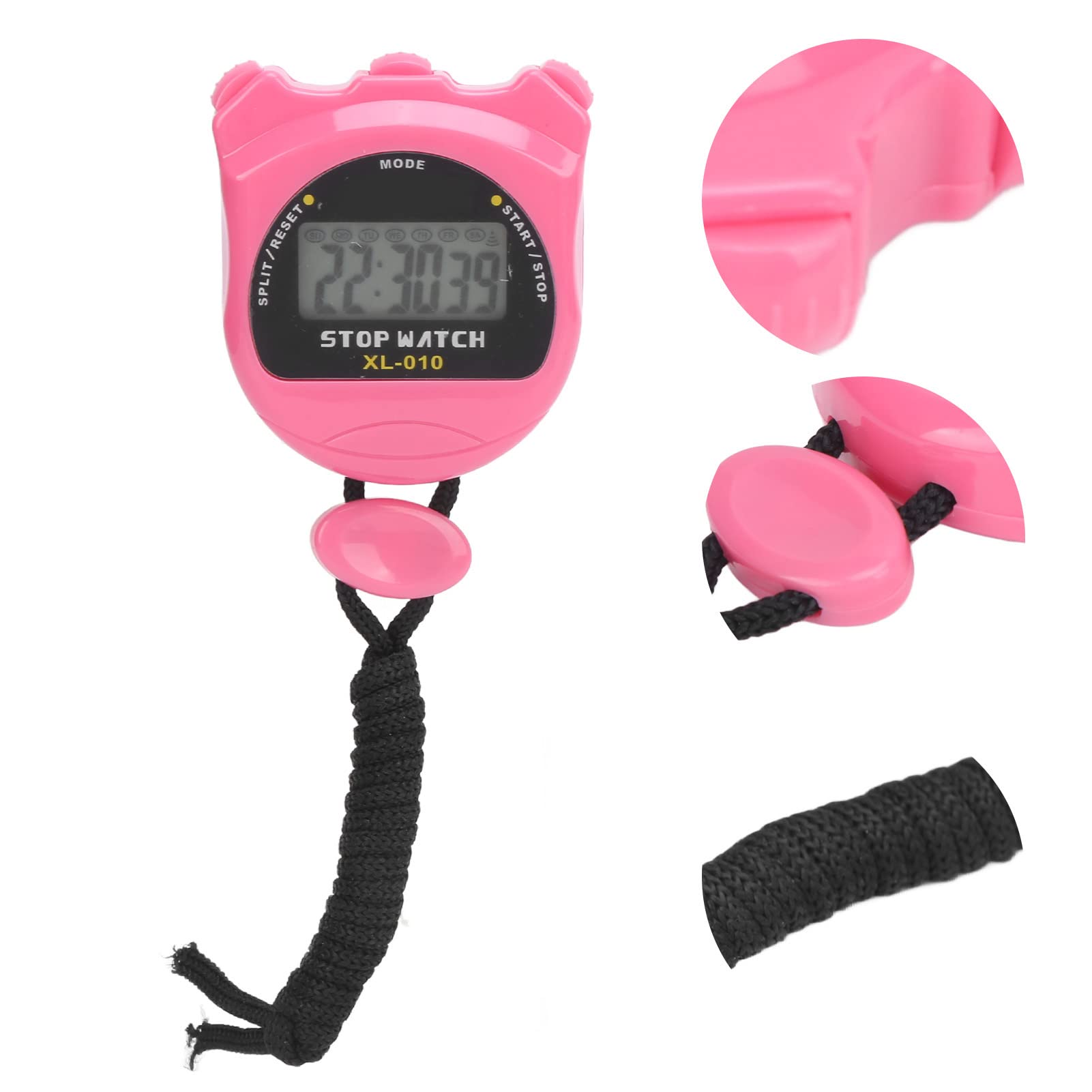 Voluxe Minuterie Électronique de Sport, Chronomètre Rose Imperméable pour Compétitions et Forme Physique