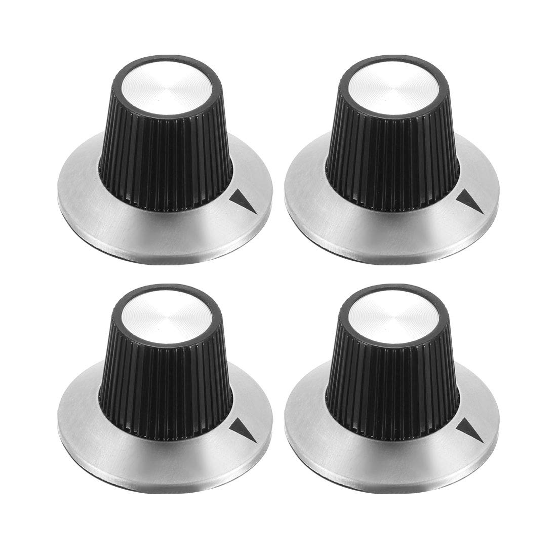 uxcell 4Pcs Speaker Control Knob Power Amplifier Knob 29x18mm Arrow Indication Knob Cap for 6mm Dia. Shaft Potentiometer