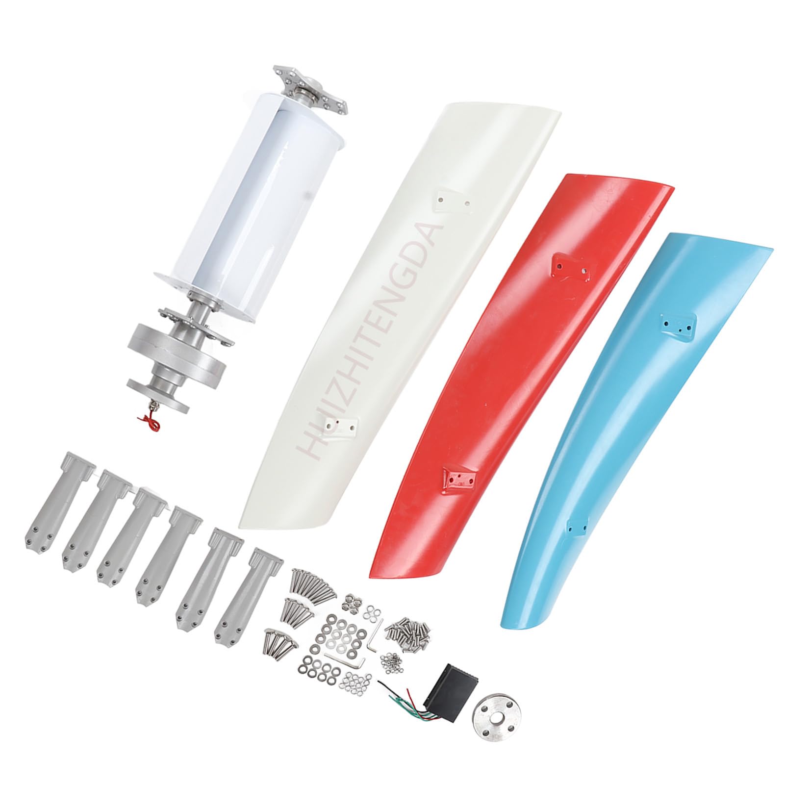 ASSE Verticale da 1500 W Kit di Generatore di Turbina A Potenza Eolica A 3 Fasi, Generatore di Turbina Eolica Noisless 12V 24V 48 V Adatto per La Generazione di Energia da Cantiere