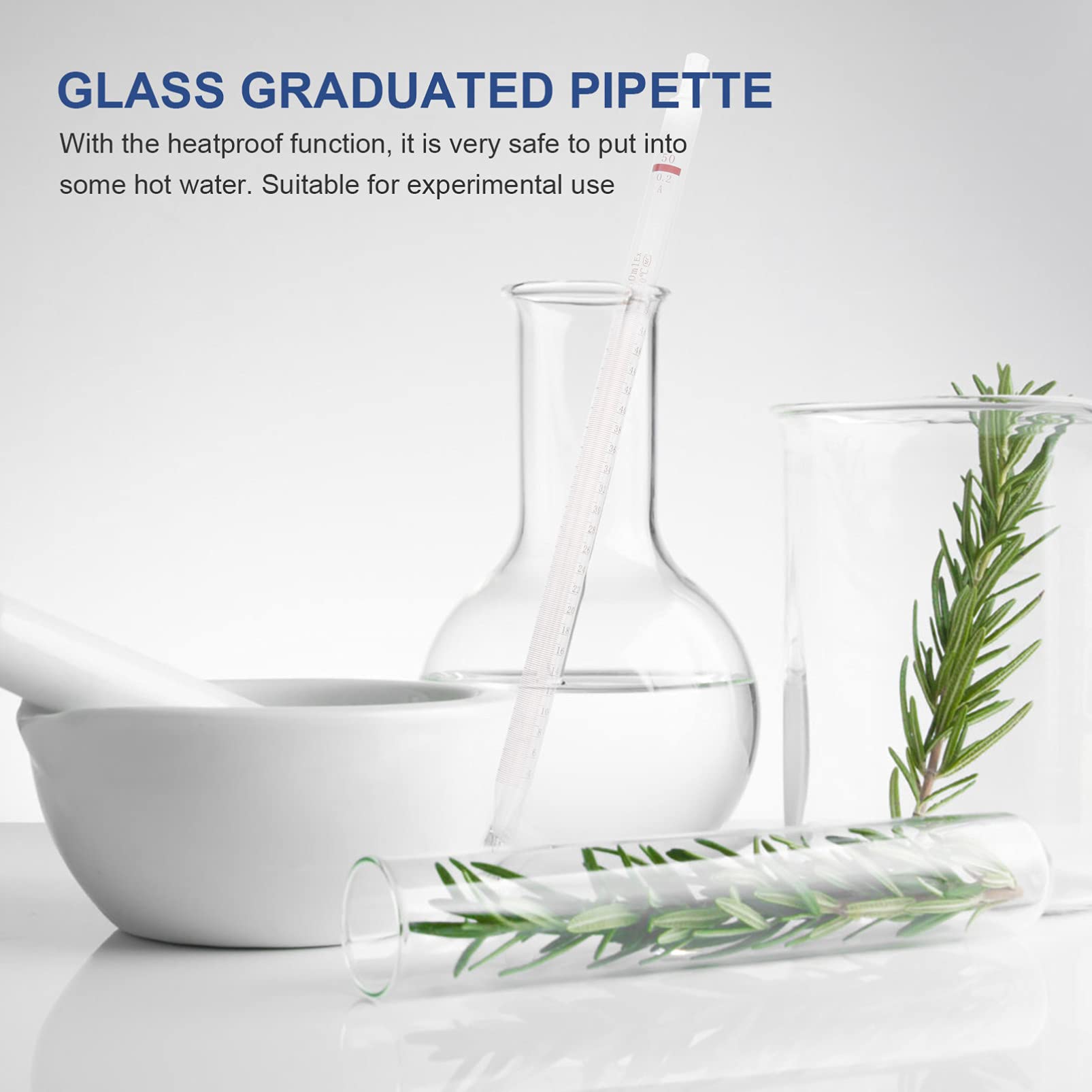 iplusmile Pipette en verre graduée en verre borosilicate pour pipette en verre borosilicate 50 ml