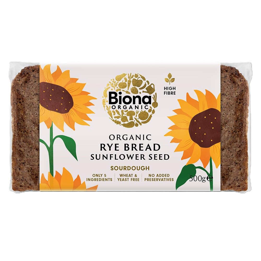 Biona Organic Sunflower Seed Rye Bread 500g Wholegrain Loaf