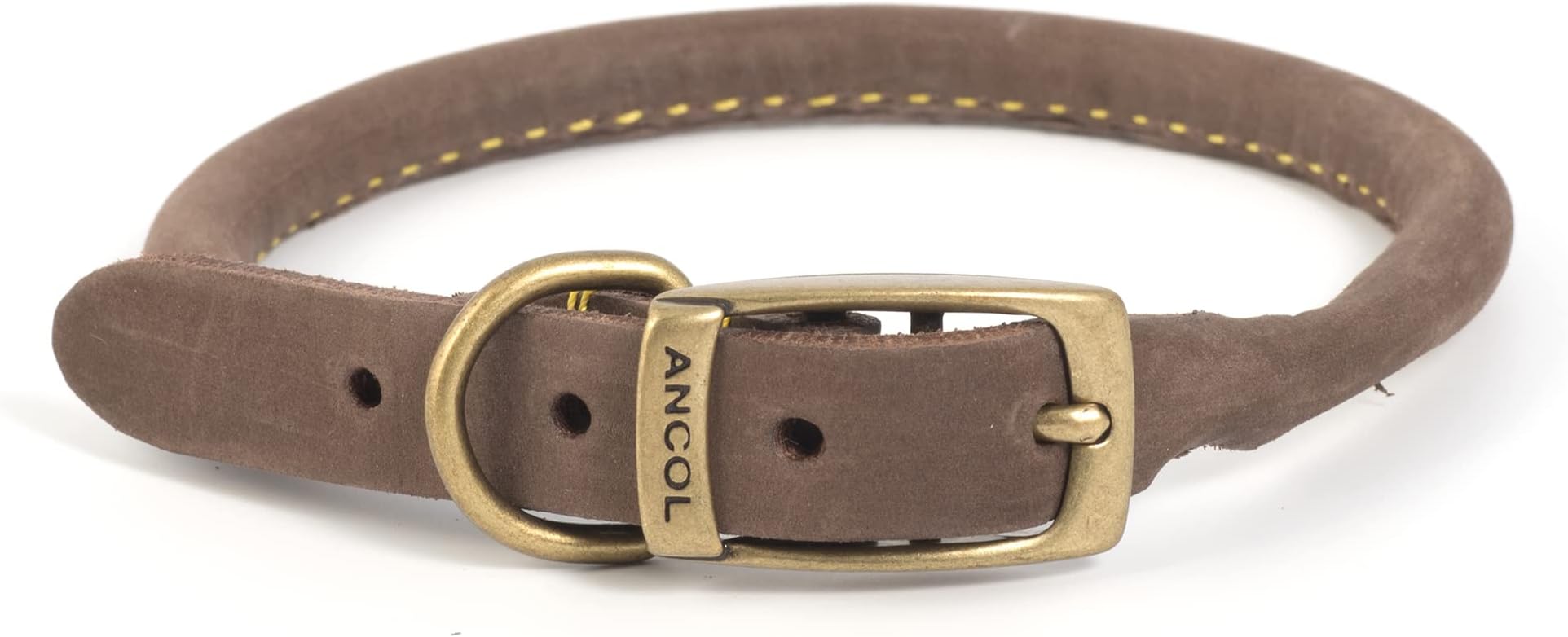 Ancol Timberwolf Leather Round Collar Sable 45cm-54cm Size 6