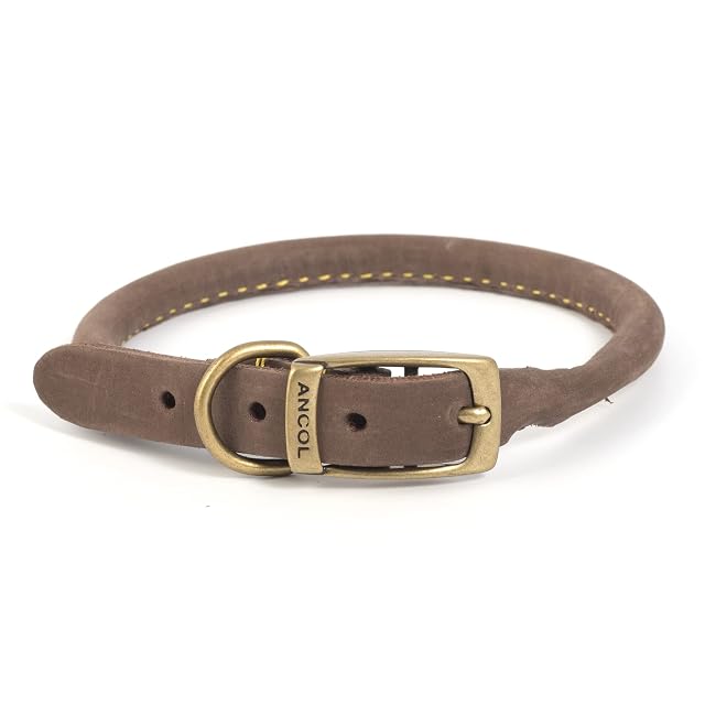 Collar Redondo de Piel para Perros, de Timberwolf