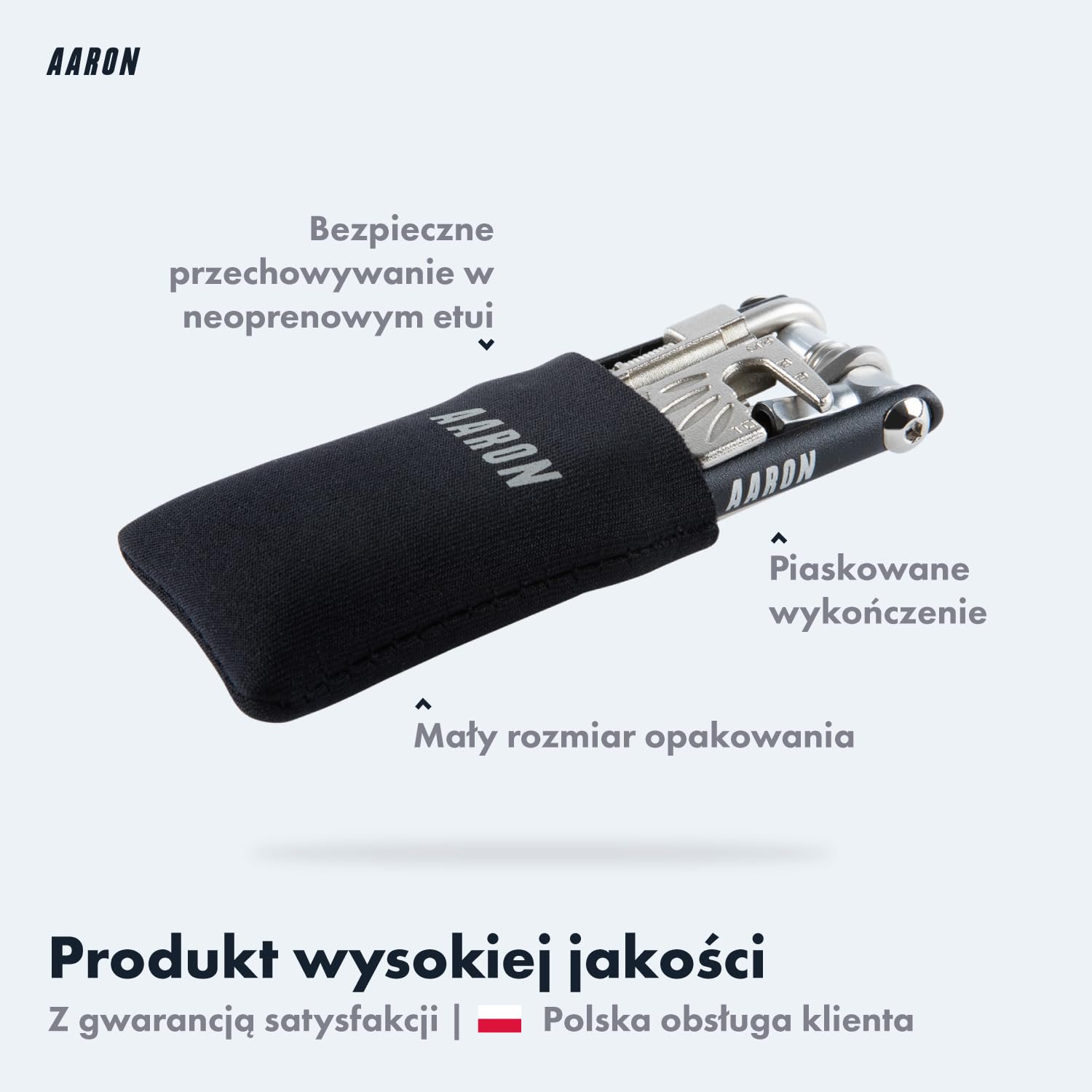 AARON Narzędzie wielofunkcyjne 20 w 1, narzędzie wielofunkcyjne do roweru ze stali nierdzewnej/aluminium, składane mini narzędzie rowerowe z wieloma funkcjami w kolorze czarnym