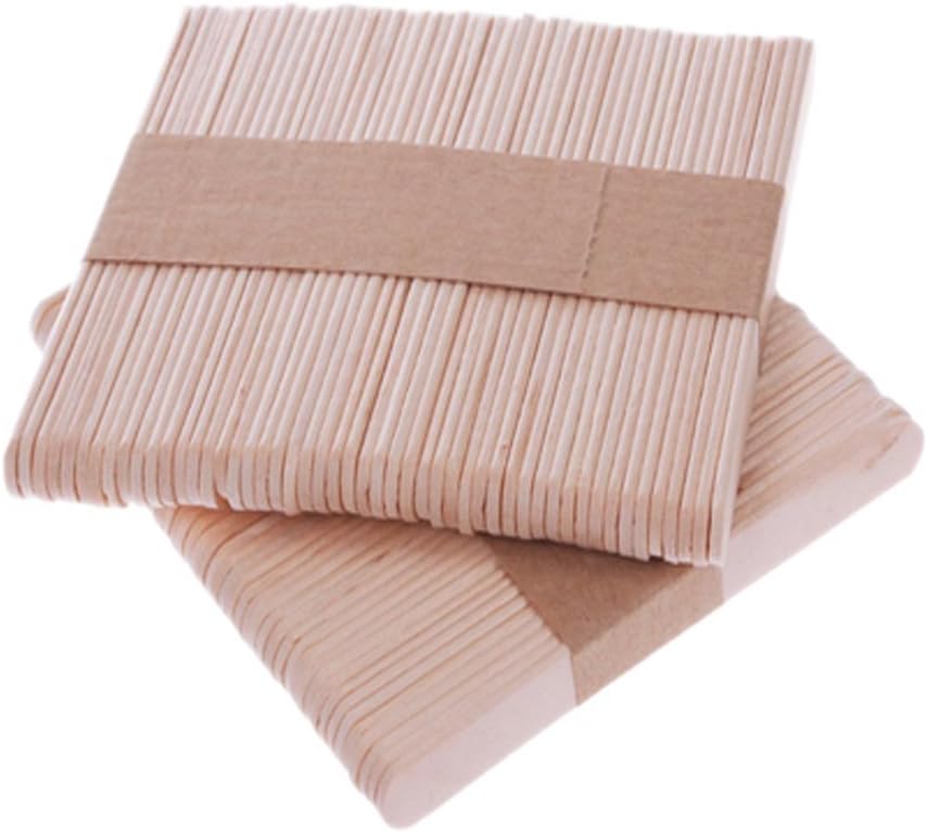 100x 6" Wooden Craft Sticks Jumbo Wooden Ice Cream Sticks Treat Sticks Freezer Pop Sticks Popsicle Sticks for Hand Crafts (Wooden)