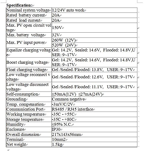 Contrôleur de charge solaire MPPT Gowe avec boost et float réglables - 4