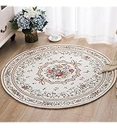 Ukeler Royal Collection New Traditional Oriental Round Rug Home Decor Collection Floral Round Rug...
