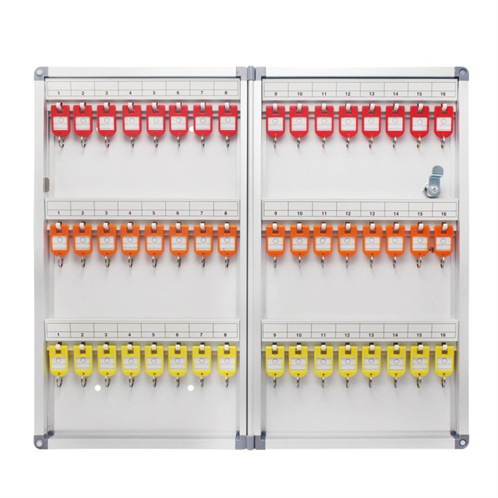 Armoire de rangement sécurisée pour 48 clés avec support mural en métal pour une utilisation commerciale ou privée avec crochets à clés et étiquettes pour l'organisation
