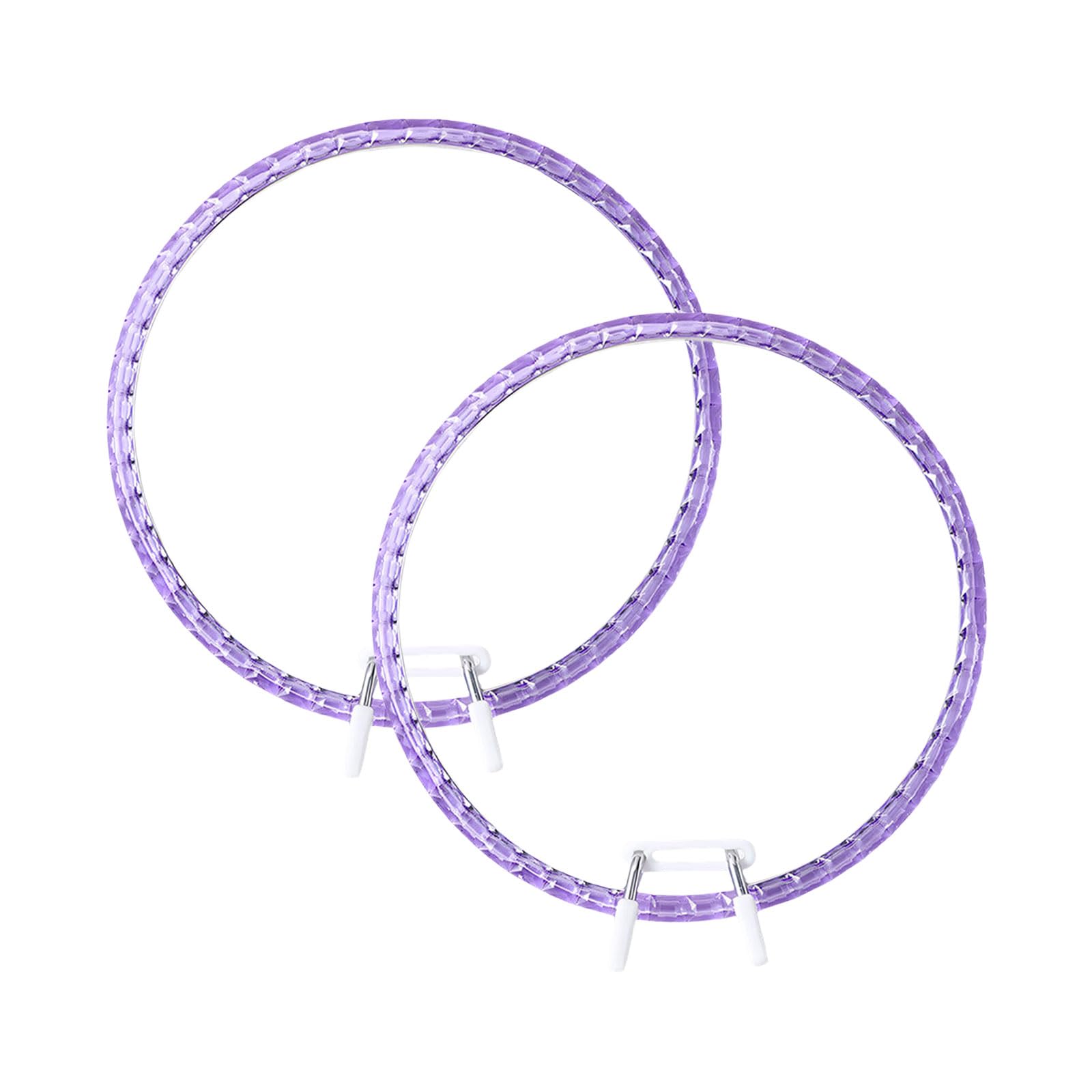 Jazuaiao 2Pcs Round Stitching Hoops Ergonomic Adjustable Embroidery Frames with Spring Mechanism for Needlework Crafting Adjustable Embroidery Hoops Ergonomic