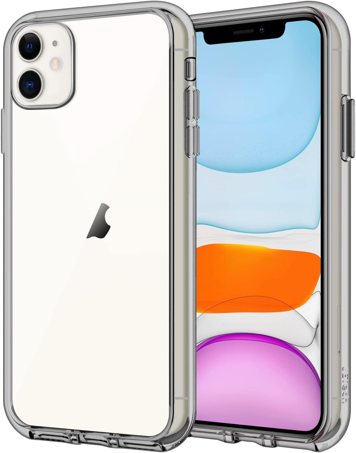 JETech Case for iPhone 11 6.1-Inch, Non-Yellowing Shockproof Phone Bumper Cover, Anti-Scratch Clear Back (Grey)
