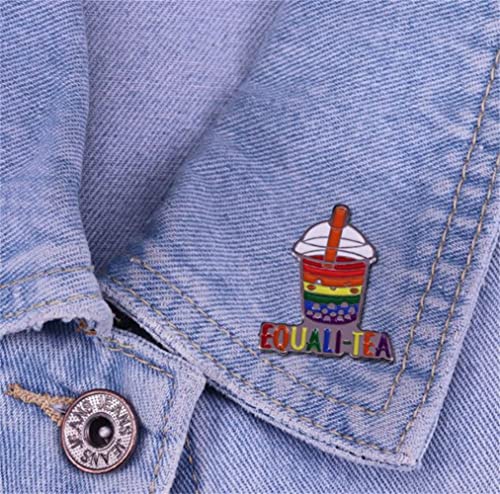 Equality-Tea Enamel Brooch Rainbow Badge Support Lqbtq Gay Lapel Pin Equality Gay Lesbian Bisexual Transgender Supports Metal Enamel Pin #TOP2