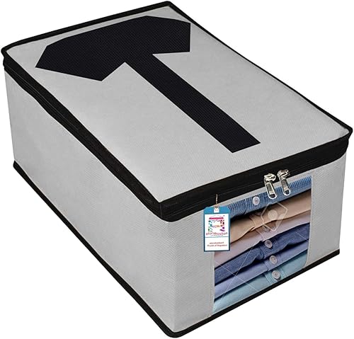 Miniatura 7 de atorakushon® Paquete de 4 bolsas de tela (gris) para hombre y mujer, bolsas de almacenamiento de ropa, cubierta de camisa, pantalones de mezclilla,