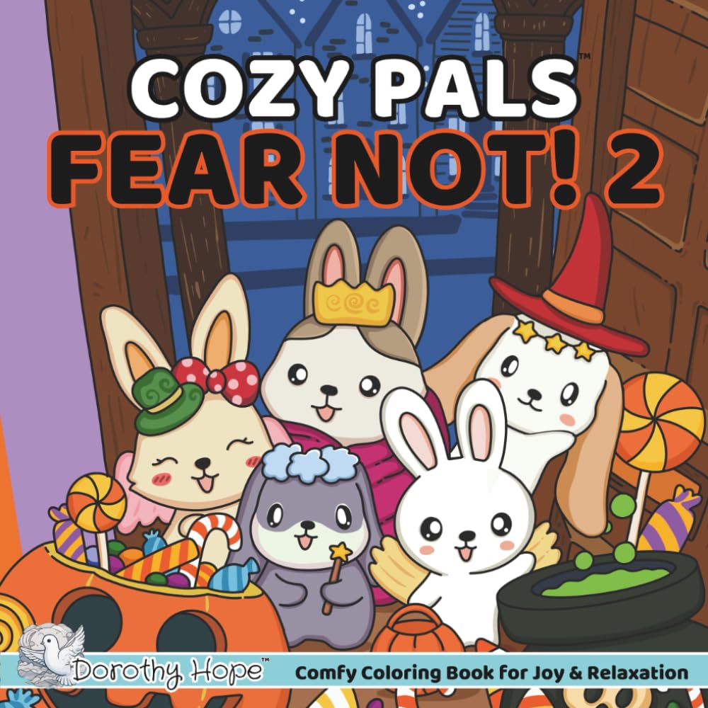 Cozy Pals FEAR NOT! 2: Comfy Coloring Book for Adults and Teens Featuring Cute Adorable Bunnies in Spooky Moments for Relaxation (Bold & Simple, Cute & Easy) (COZY PALS Series)