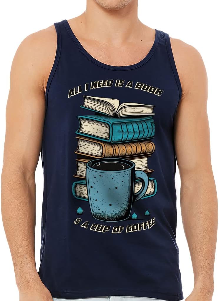 All I Need is a Book Tank - Print Workout Tank - Coffee Jersey Tank