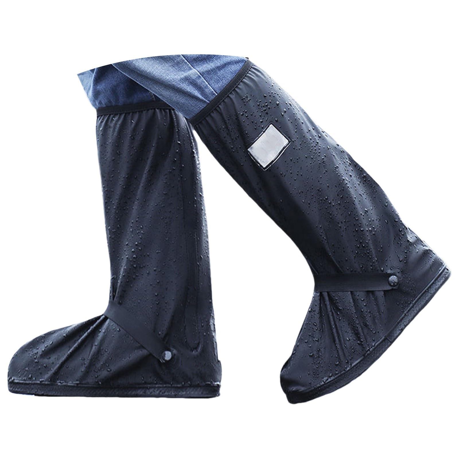Generisch Gummistiefel Damen Herren Wasserdicht Überschuhe Motorrad Regenüberschuhe Wiederverwendbare Schuhüberzieher Rutschfeste Regen Schuhe für Regen Schnee Motorradstiefel Abdeckung Regenschutz