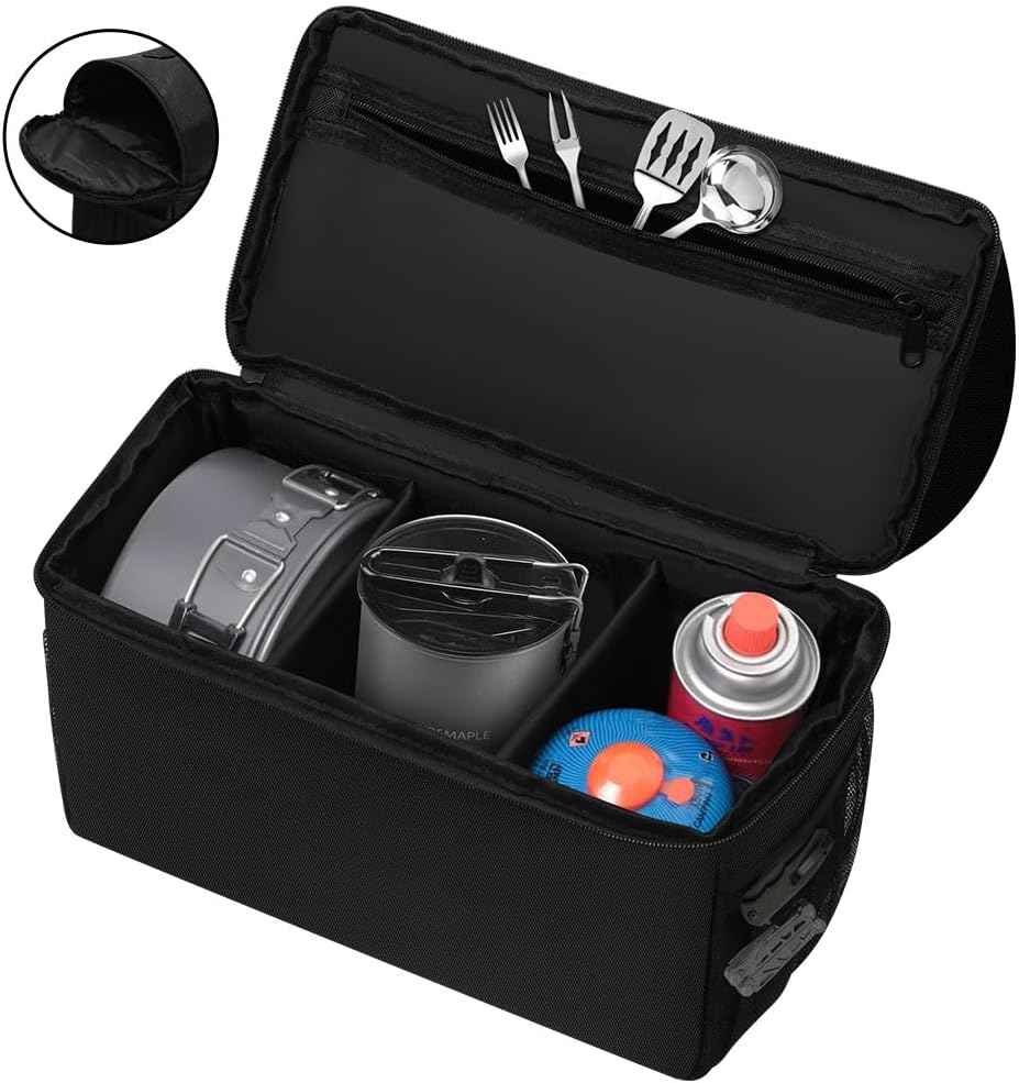 Camp Kitchen Organizer & 16L Camping Storage Bag, Multi-pocket Waterproof Portable Storage for BBQ Outdoor Cooking Essentials