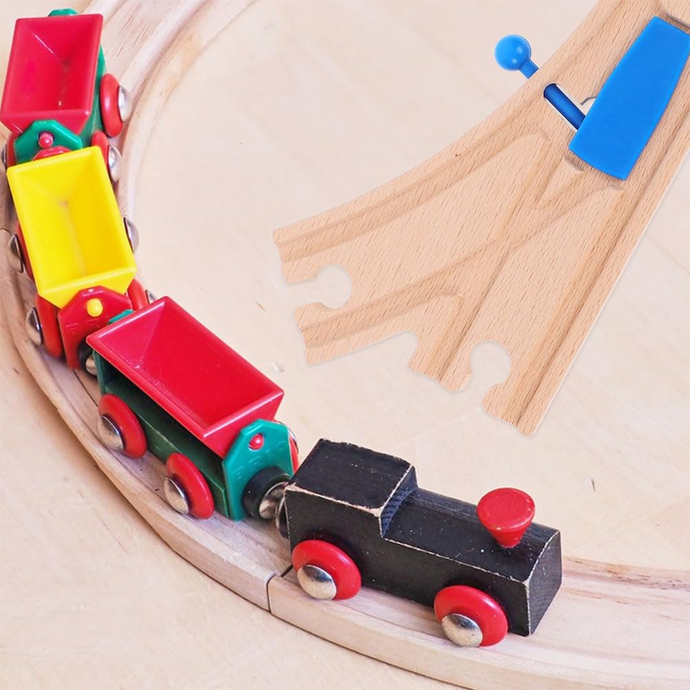 Wood Train Track Pieces Branded Children's Toys Toddler Setwood Set 2pcs Wooden Accessories Switch Connectors for Toy Sets