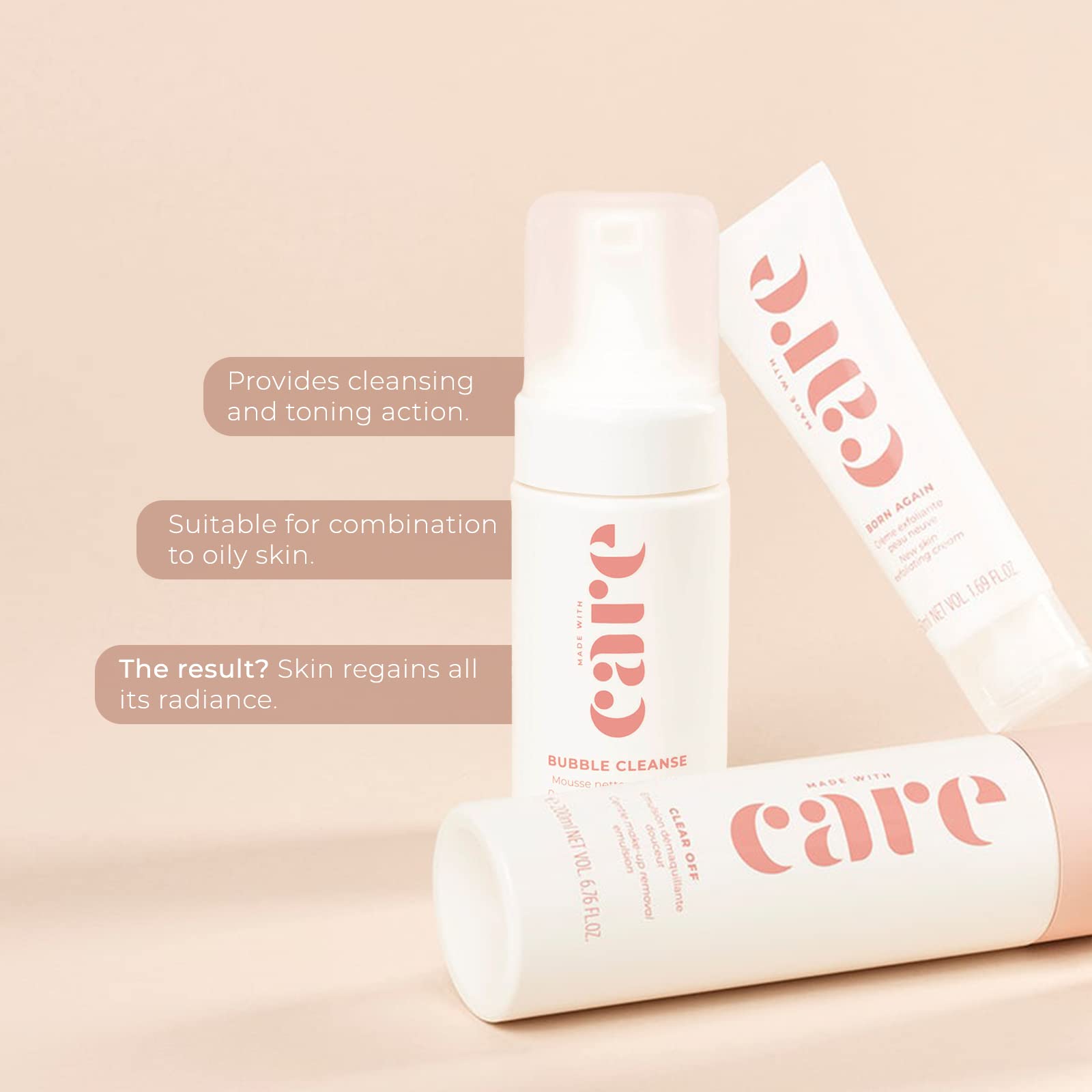 I BUBBLE CLEANSE - Mousse Nettoyante Visage Éclat - En Douceur et Sans Dessécher - Nettoyant Visage - Tous types de peaux, 100ml