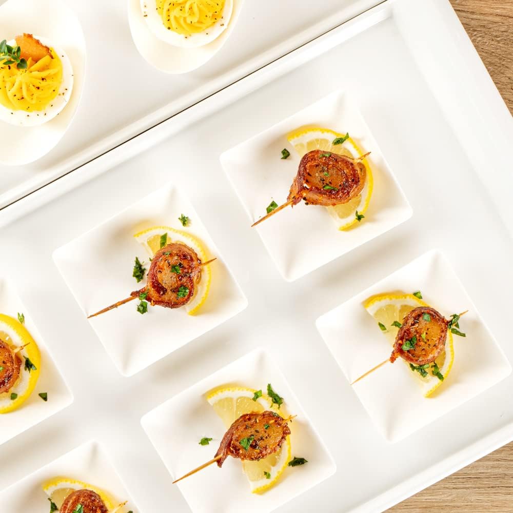 Restaurantware Pulp Safe No PFAS Added 2.6 x 2.6 Inch Mini Square Plates 100 Disposable Plates - Home Compostable Microwavable And Freezable White Bagasse Plates For Hot And Cold Foods