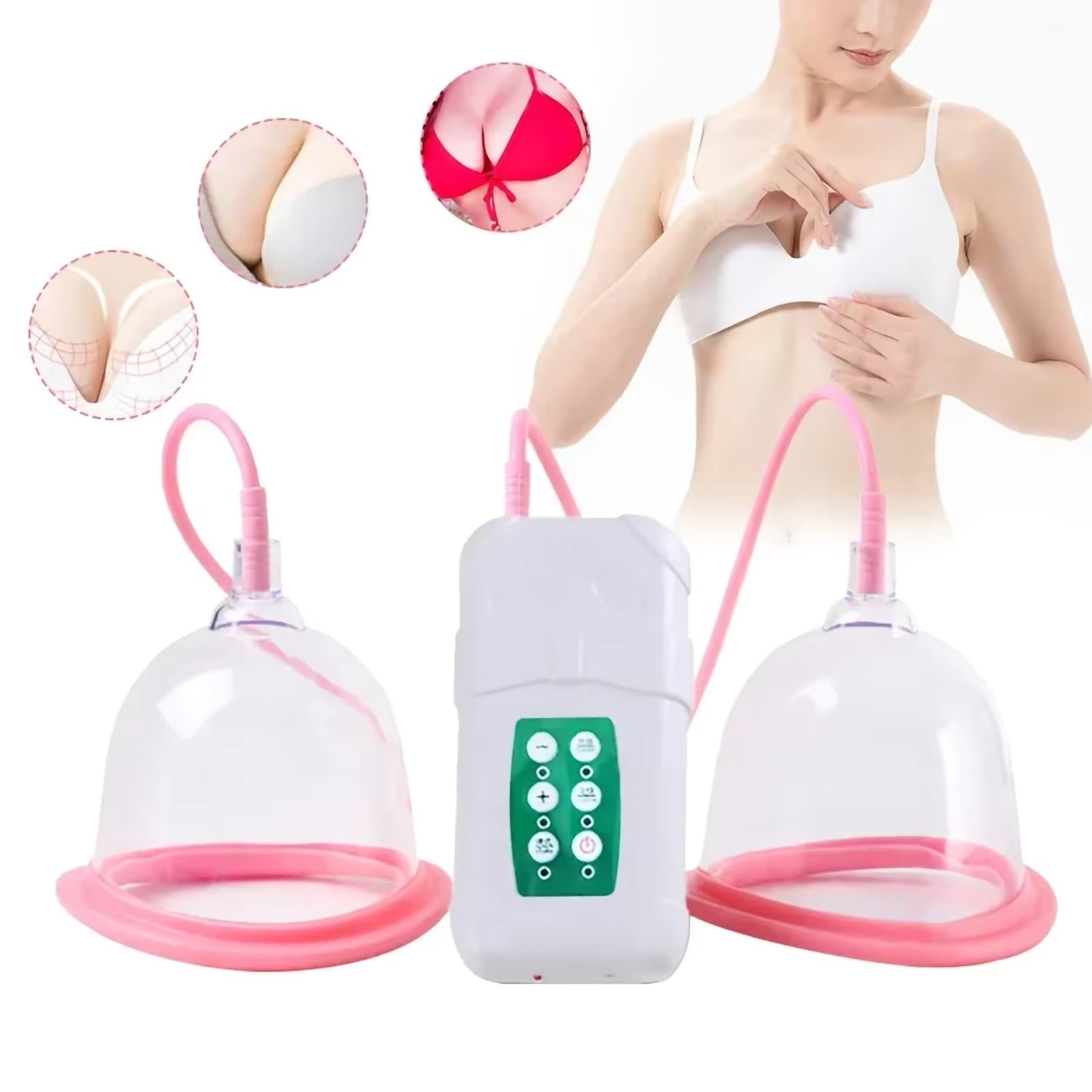 Ensembles de thérapie par ventouses sous Vide, Pompe électrique pour l'augmentation Mammaire, Massage de la Silhouette, Chargement USB, pour Une Poitrine Droite et élastique,D