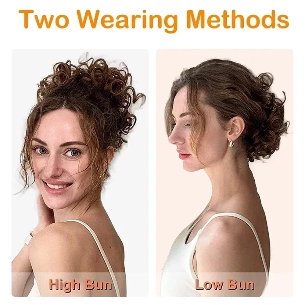 sztuczne włosy kok Messy Bun Hair Pieces dla kobiet Syntetyczny kręcony kucyk ze ściągaczem Updo Hair Piece Akcesoria do włosów(4-30)