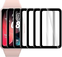 Bigqin 6 Stück Displayschutzfolie kompatibel mit Huawei Band 10/9/8, Soft HD Klarfolie, vollständige Abdeckung, wasserdicht blasenfrei, kratzfest Schutzfolie kompatibel mit Huawei Band 10/9/8