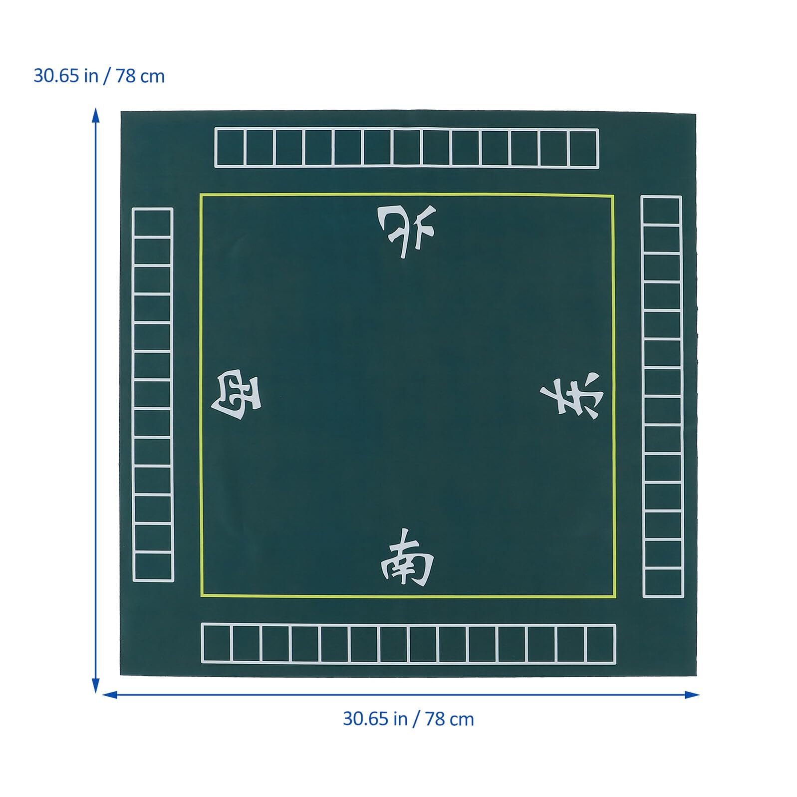 Tappeto da Gioco Mahjong Quadrato Verde, Poliestere e Gomma | Copertura per Chips e Rastrelliere Carte, Protezione Duratura, Riduzione del Rumore, Formato Singolo