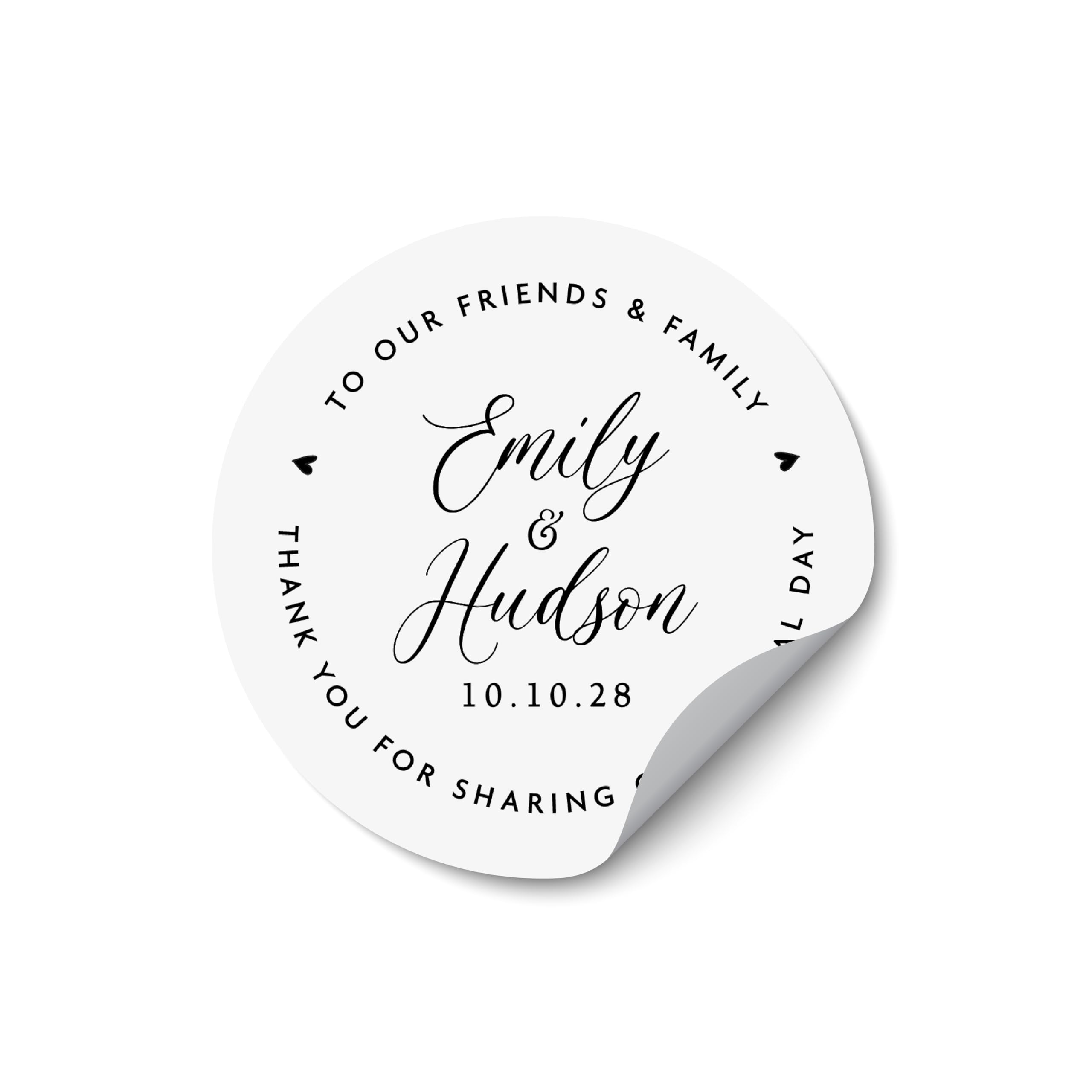 Personalized Wedding Sticker Sheet, Couple Name Sticker Labels for Wedding, Wedding Welcome Bag Stickers Custom, Wedding Favor Stickers - RW16