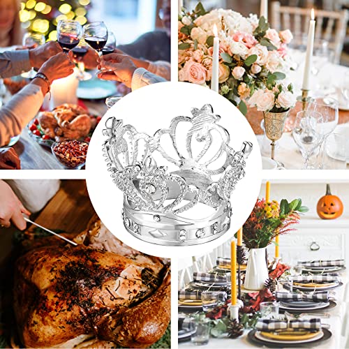Aw Bridal Easter Napkin Rings Set Of 12 - Silver Crown Napkin Rings For Thanksgiving, Fall Parties, Wedding Receptions, Bridal Shower, Banquet #TOP6