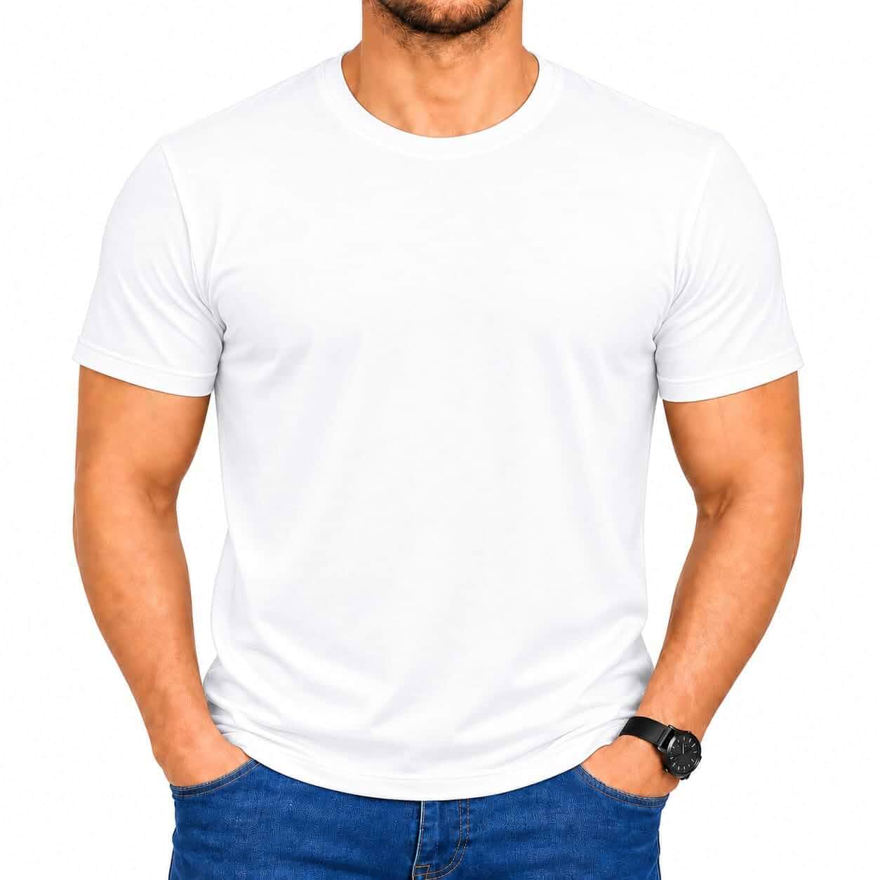 Ayaj Men's 100% Cotton Crew Neck T-Shirt, Soft Breathable Short Sleeve Regular Fit Casual Tee for Everyday Wear, Lightweight