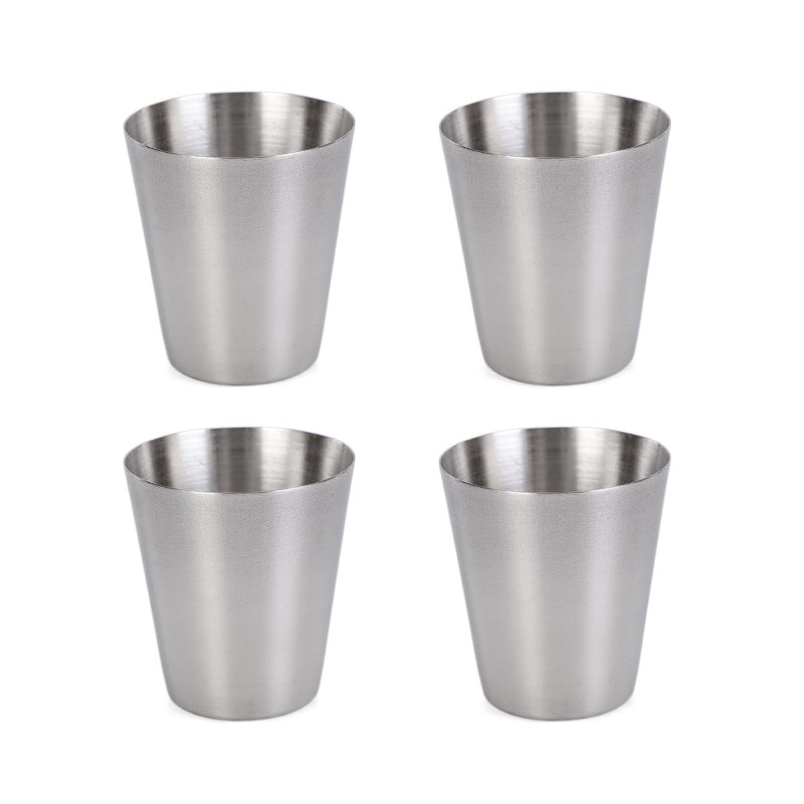 Montesy Pack of 4 Stainless Steel Shot Glasses Stackable Cups for Camping and Outdoor Activities Drinkware with PU Leather Case