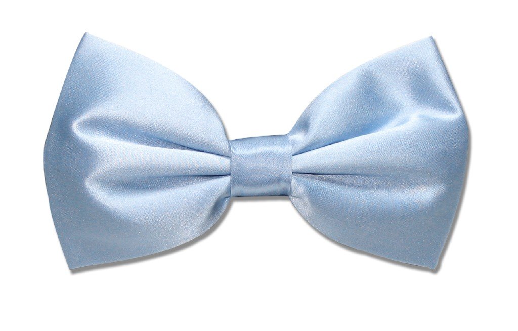 Vesuvio Napoli 100% SILK BOWTIE Solid BABY SKY BLUE Color Men's Bow Tie for Tuxedo or Suit