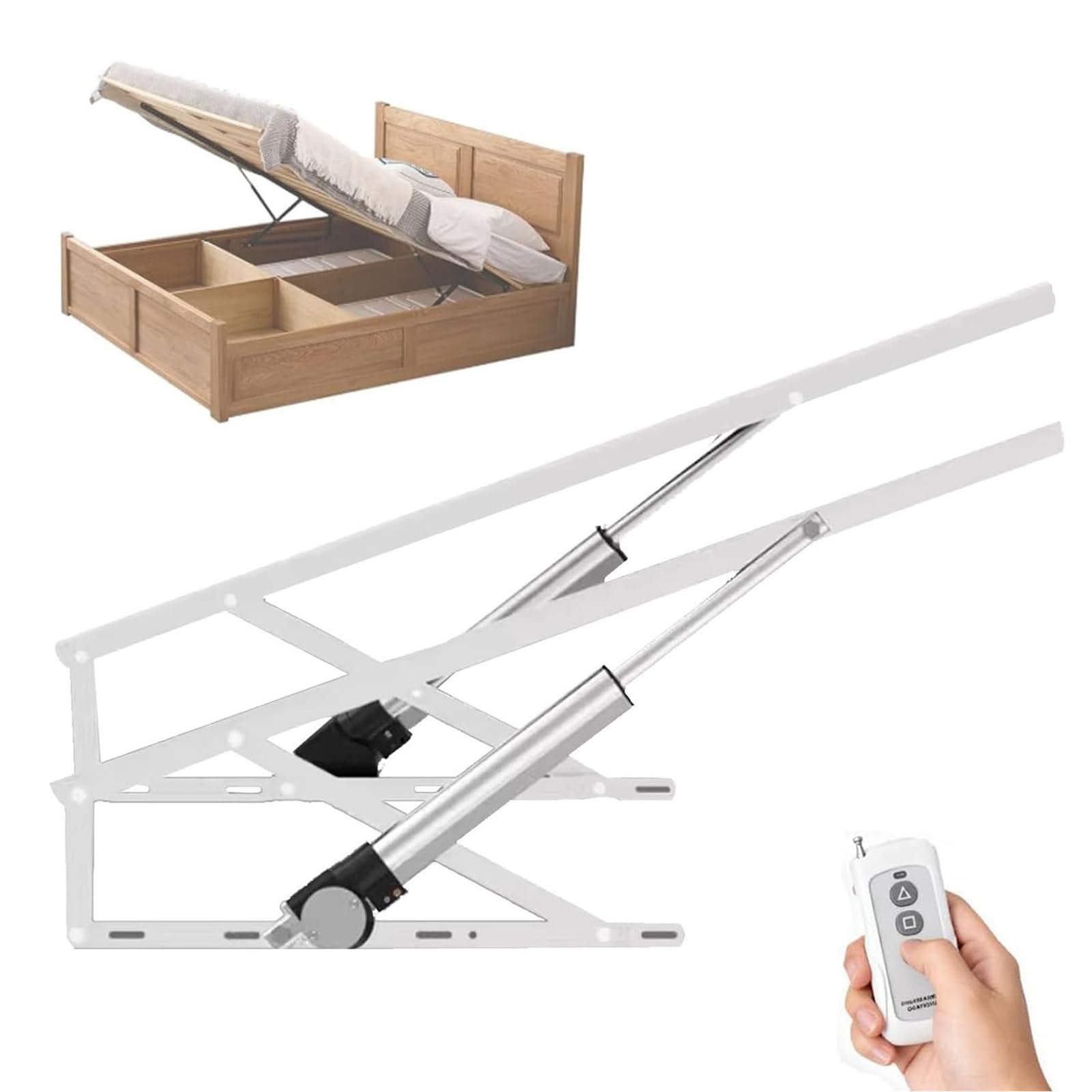 DFGHNBVC Electric Bed Lift Mechanism With Remote Control, Heavy Duty Risers For Storage, 600Kg Load Capacity, Space Saving Design For Diy Projects,B-80Cm