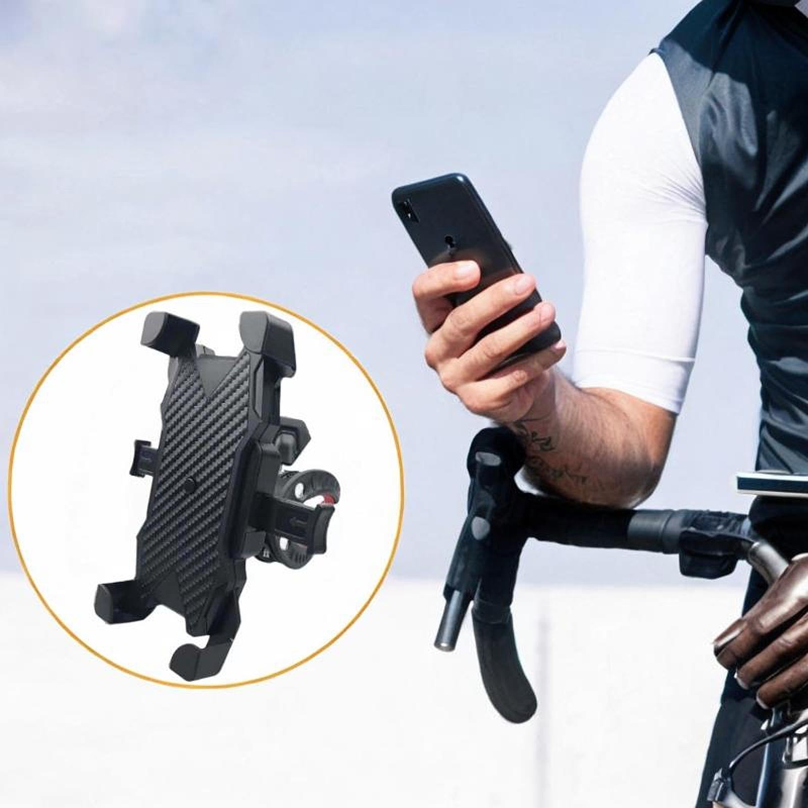 4X Supporto per Telefono da Bicicletta, Supporto per Manubrio, Accessori per Ciclismo, Supporto per Telefono