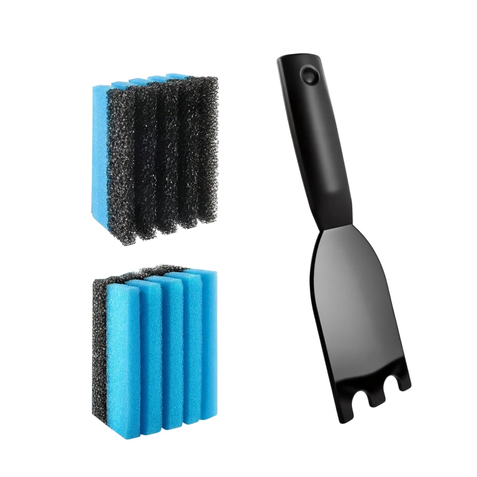 Kaeltsyn Dishwasher Safe Cleaning Sponge and Scrapers Set Spatula for Grills with Grooves Barbecue Supplies Barbecue Cleaning Spongiform