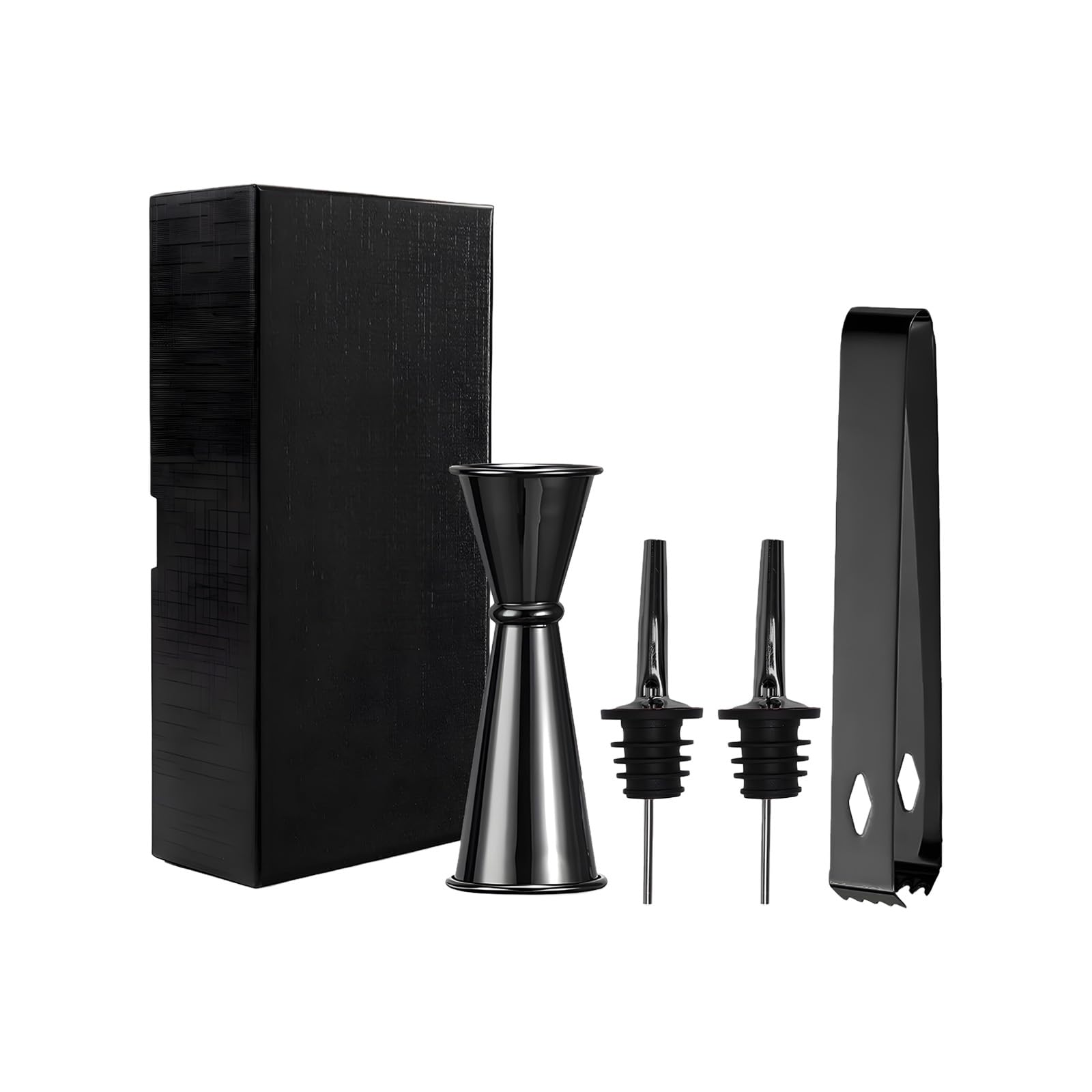 HDOYTXXM Complete Nonrust Steel Cocktails Tool Set Ice Tongs 500ml Measuring Cup and Drip Proof Spouts for Home or Professional Use Home Pubs Tool with Ice Tongs