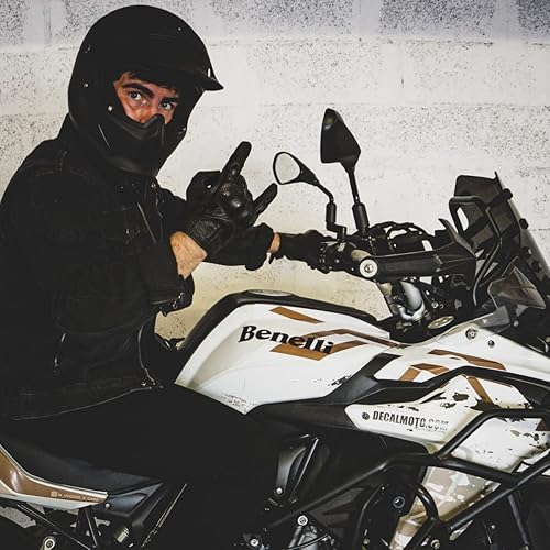 Miniatura 5 de Harssidanzar - Guantes de piel de cabra con pantalla táctil para hombre y motocicleta, GM028